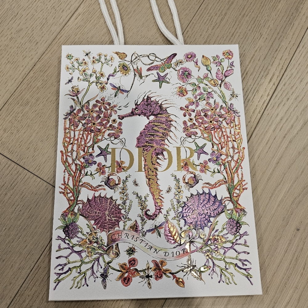 NEW Dior Gift Bag with Gold and Floral Accents May 2025